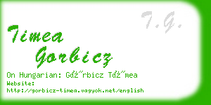 timea gorbicz business card